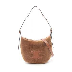Celine HELOISE Shoulder Bag Leather Fur Brown